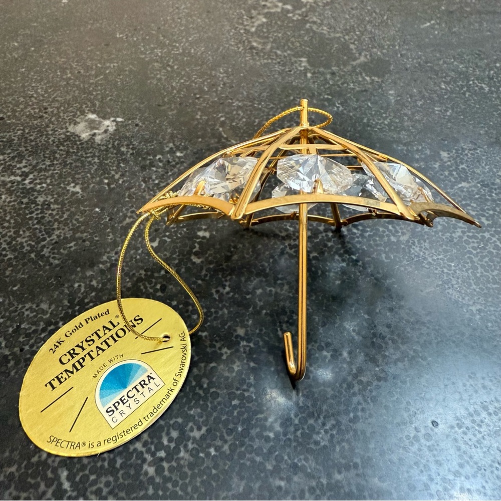 Crystal Temptations 24K Gold-Plated Umbrella Figurine w/Swarovski Crystals